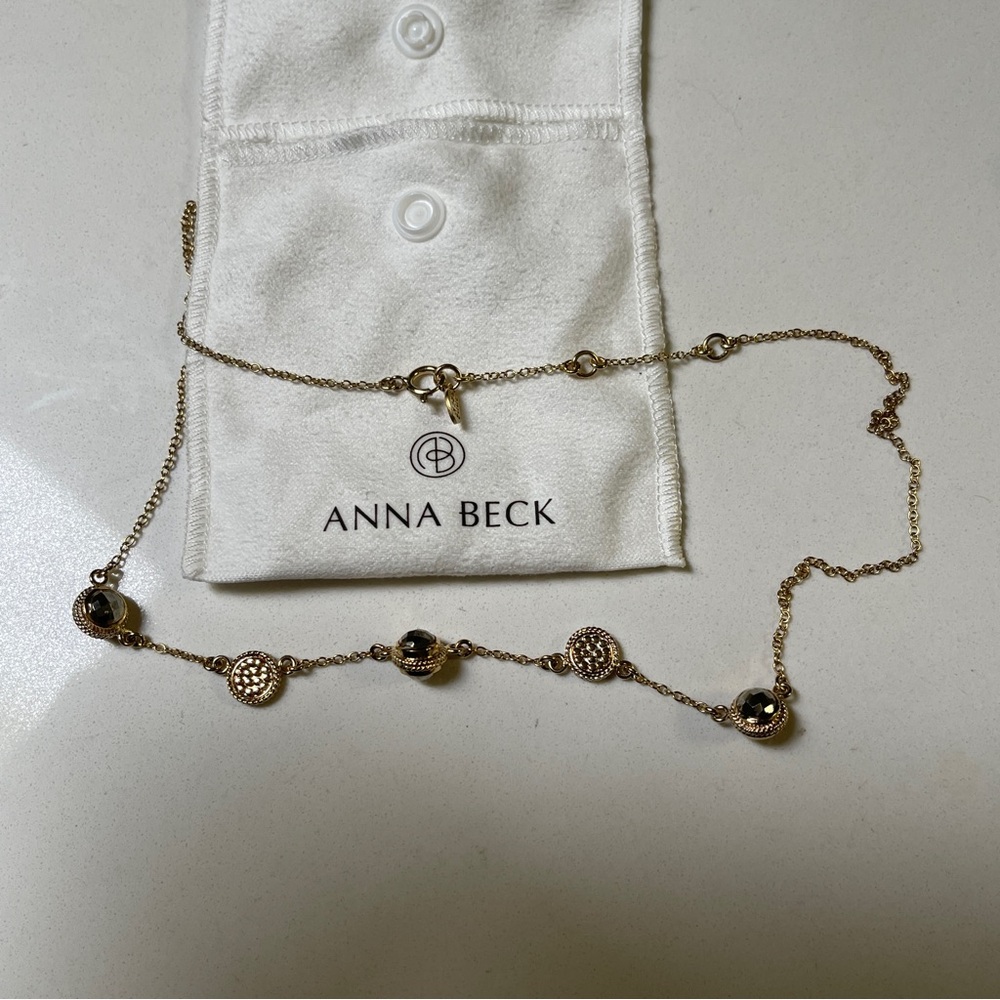 Elegant Anna Beck Gold Over Sterling Silver Station Necklace - Picture 7 of 7